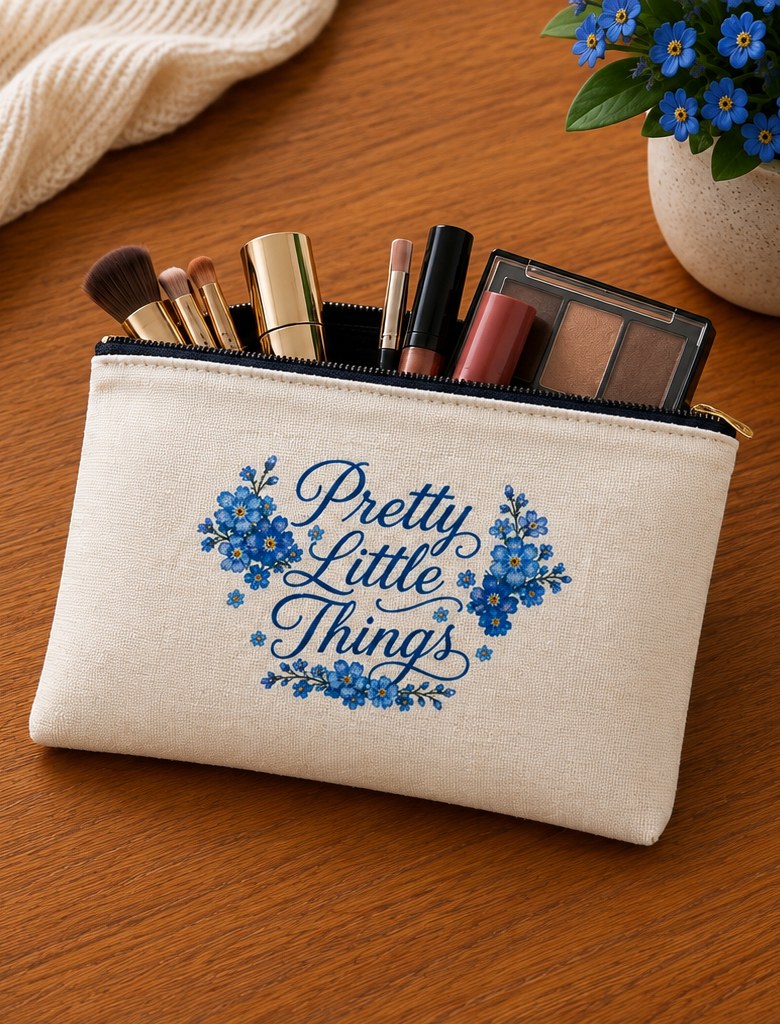 custom printed makeup bag with zip