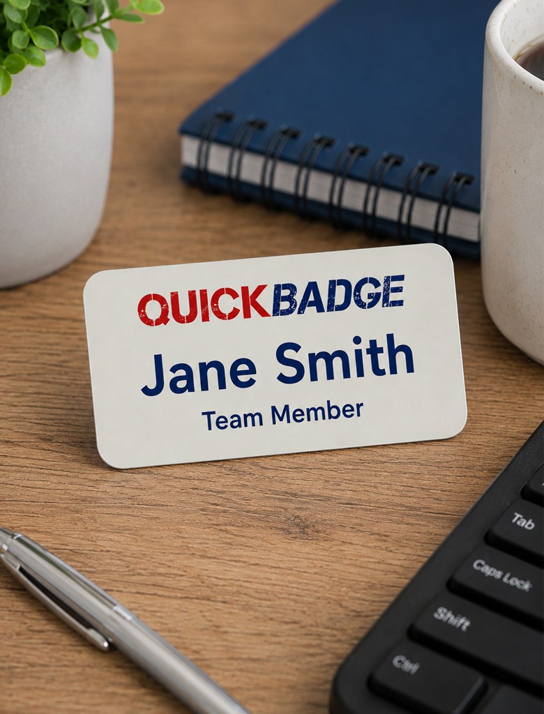 Plastic name badge