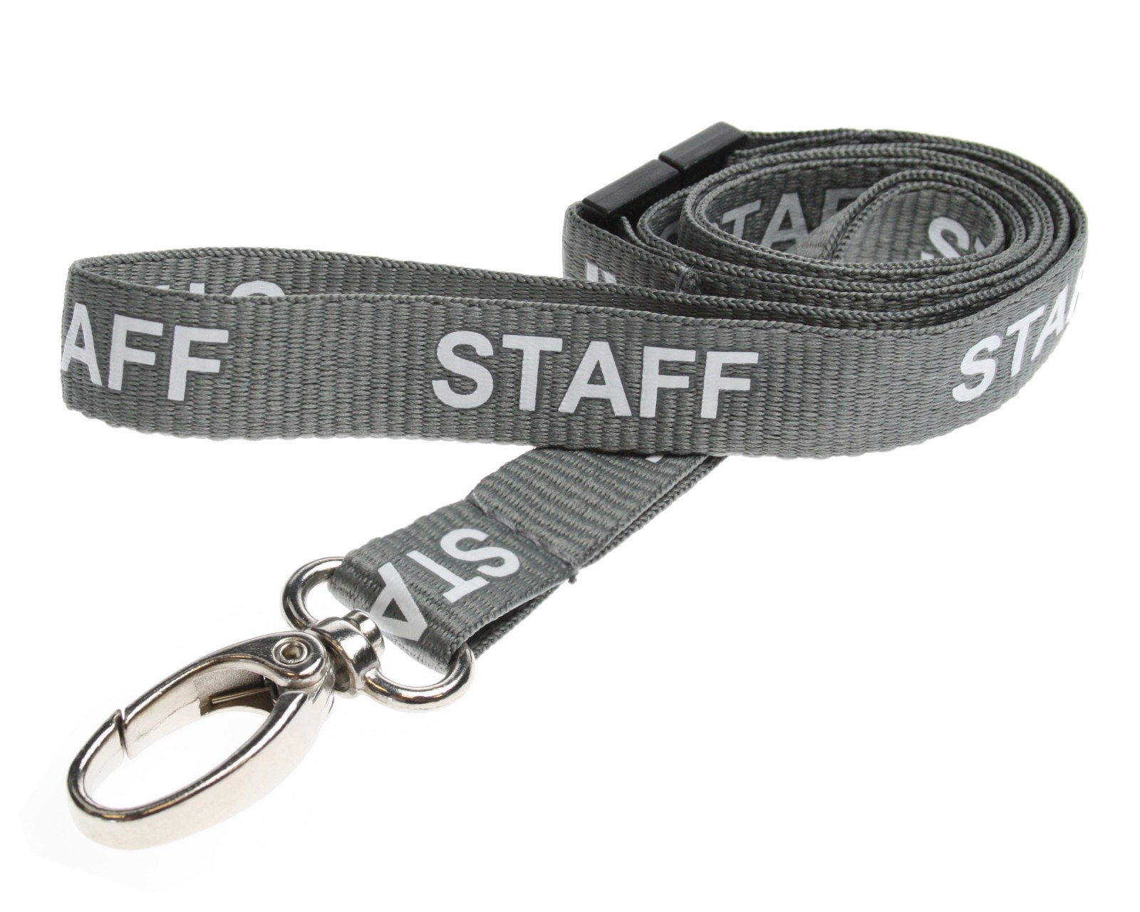 Quickbadge product — Grey with white text (Metal Clip)