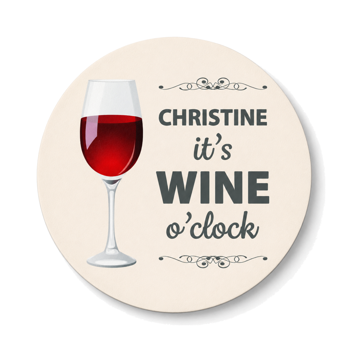 Quickbadge product — Red Wine - Round
