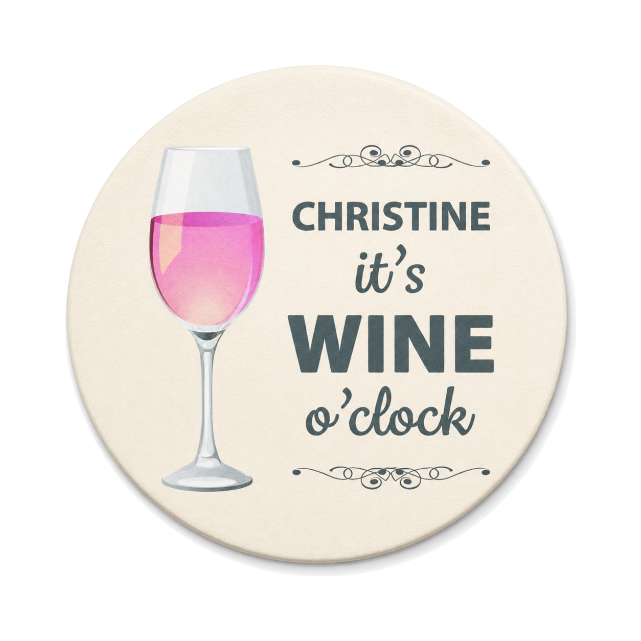 Quickbadge product — Rose Wine - Round