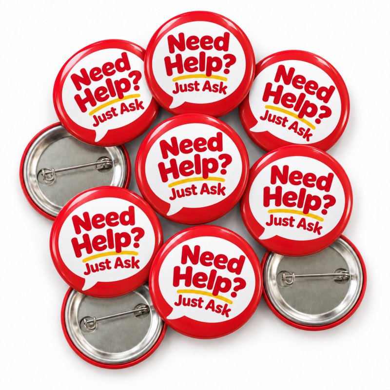 Need Help? Just Ask Staff Badges