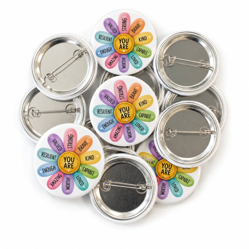 Daisy - Motivational Button Pin Badge