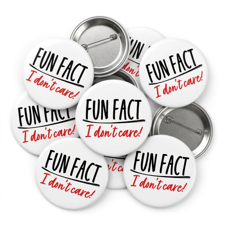 Fun Fact I don't Care Button Pin Badge