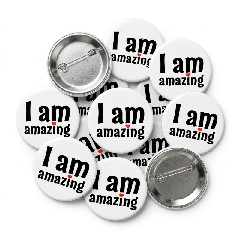 I am Amazing Button Pin Badge