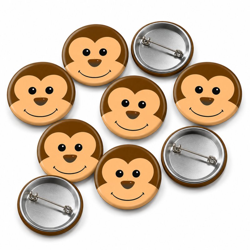 Monkey Button Pin Badge
