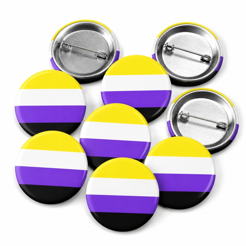 Non Binary Button Pin Badge