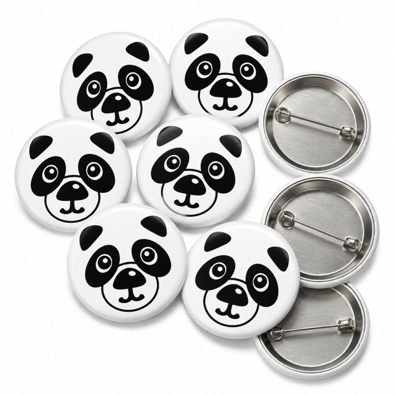 Panda Button Pin Badge