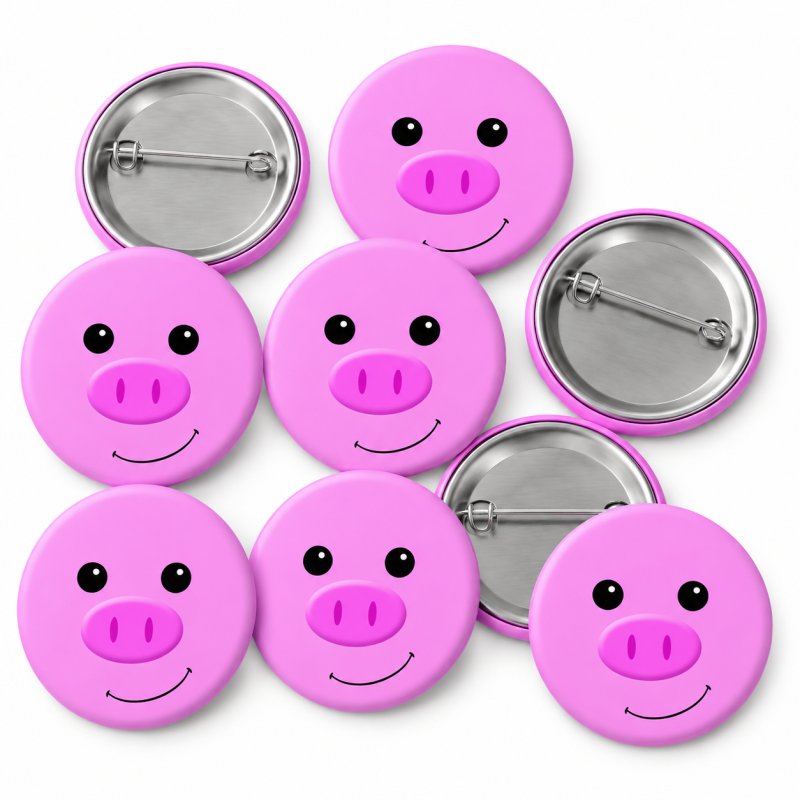 Pig Button Pin Badge
