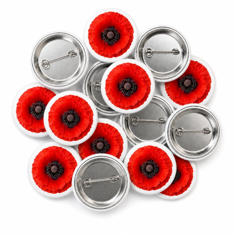 Poppy Button Pin Badge