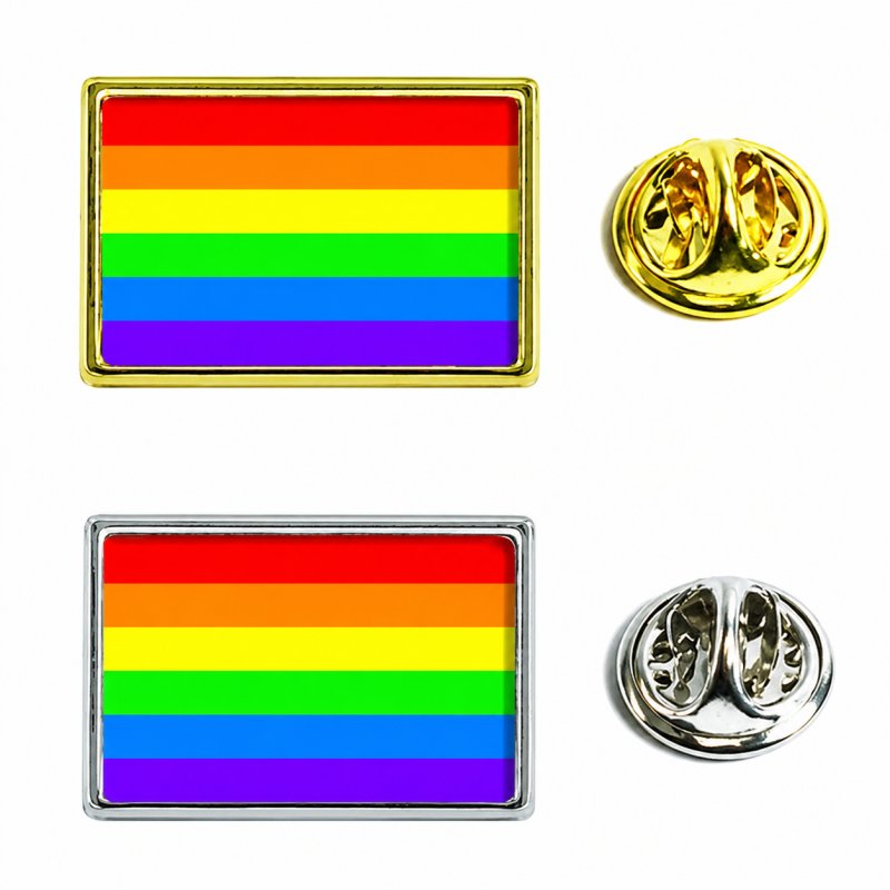 Rainbow Insert Lapel Pin - Rectangle 21x13mm