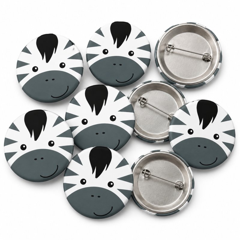 Zebra Button Pin Badge