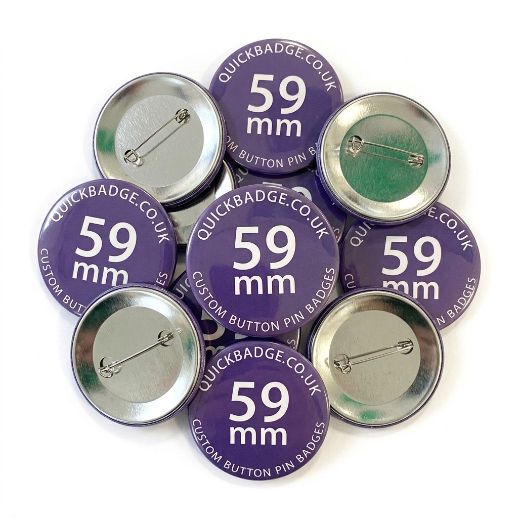 59mm (2 1/4 inch) Custom Button Pin Badges
