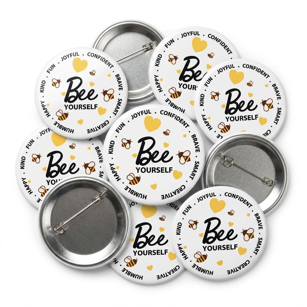 Bee Yourself Button Pin Badge