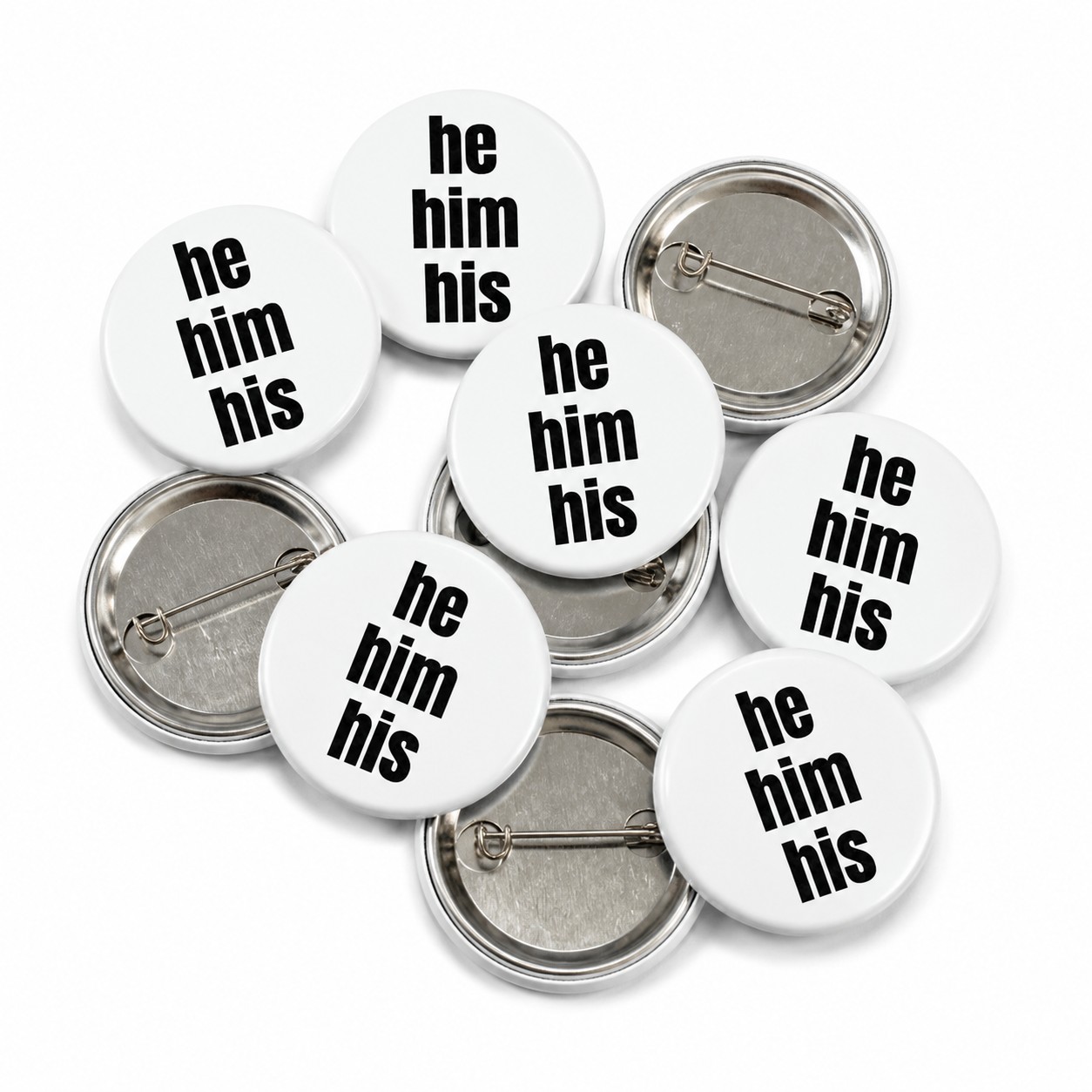 Pronoun - he him his Button Pin Badge