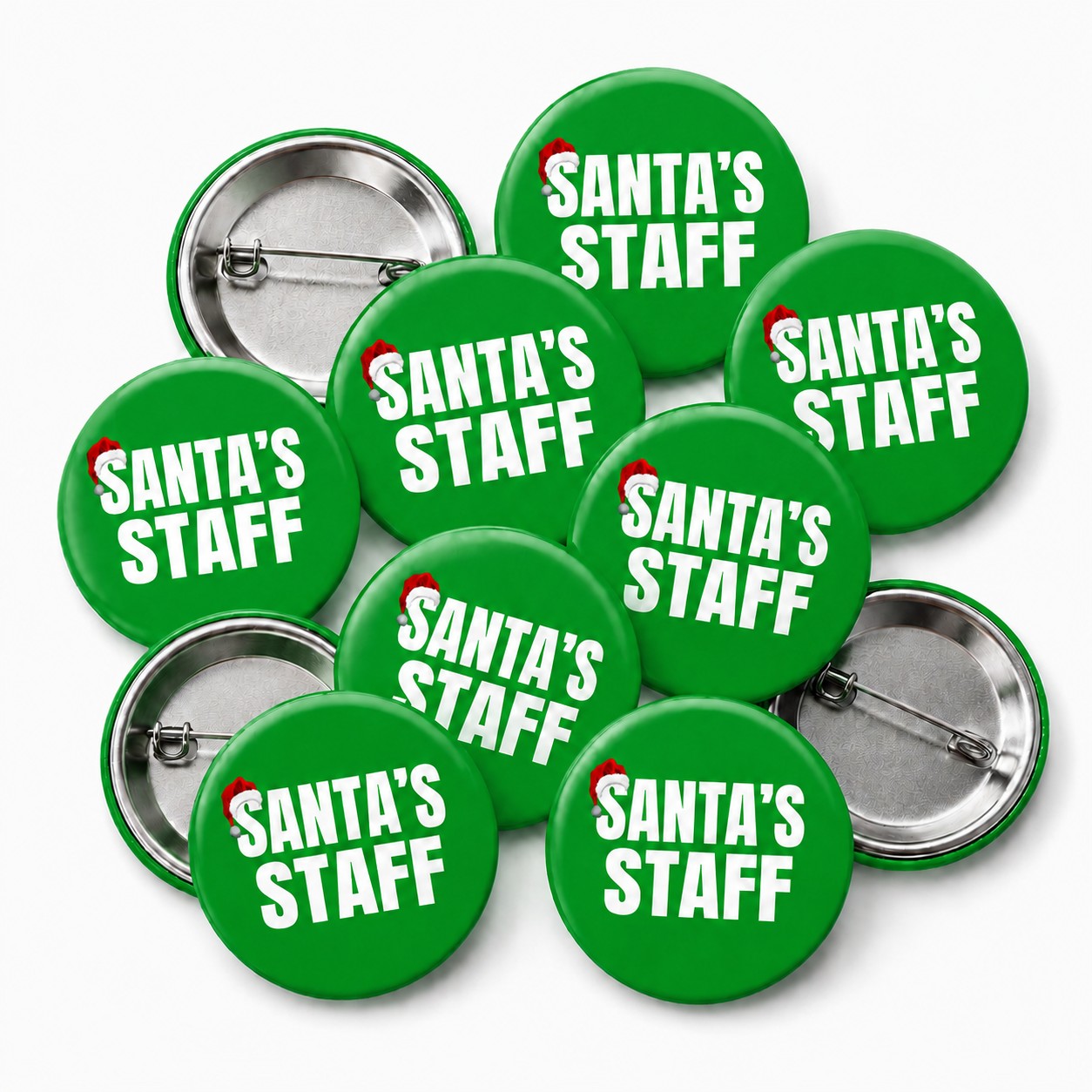 Santas Staff Button Pin Badge