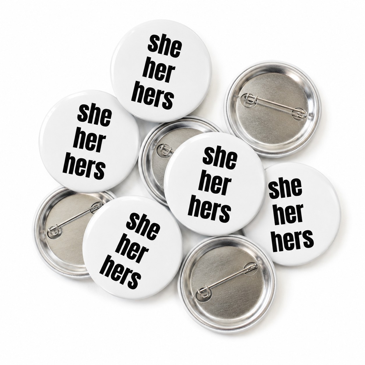 Pronoun - she her hers Button Pin Badge