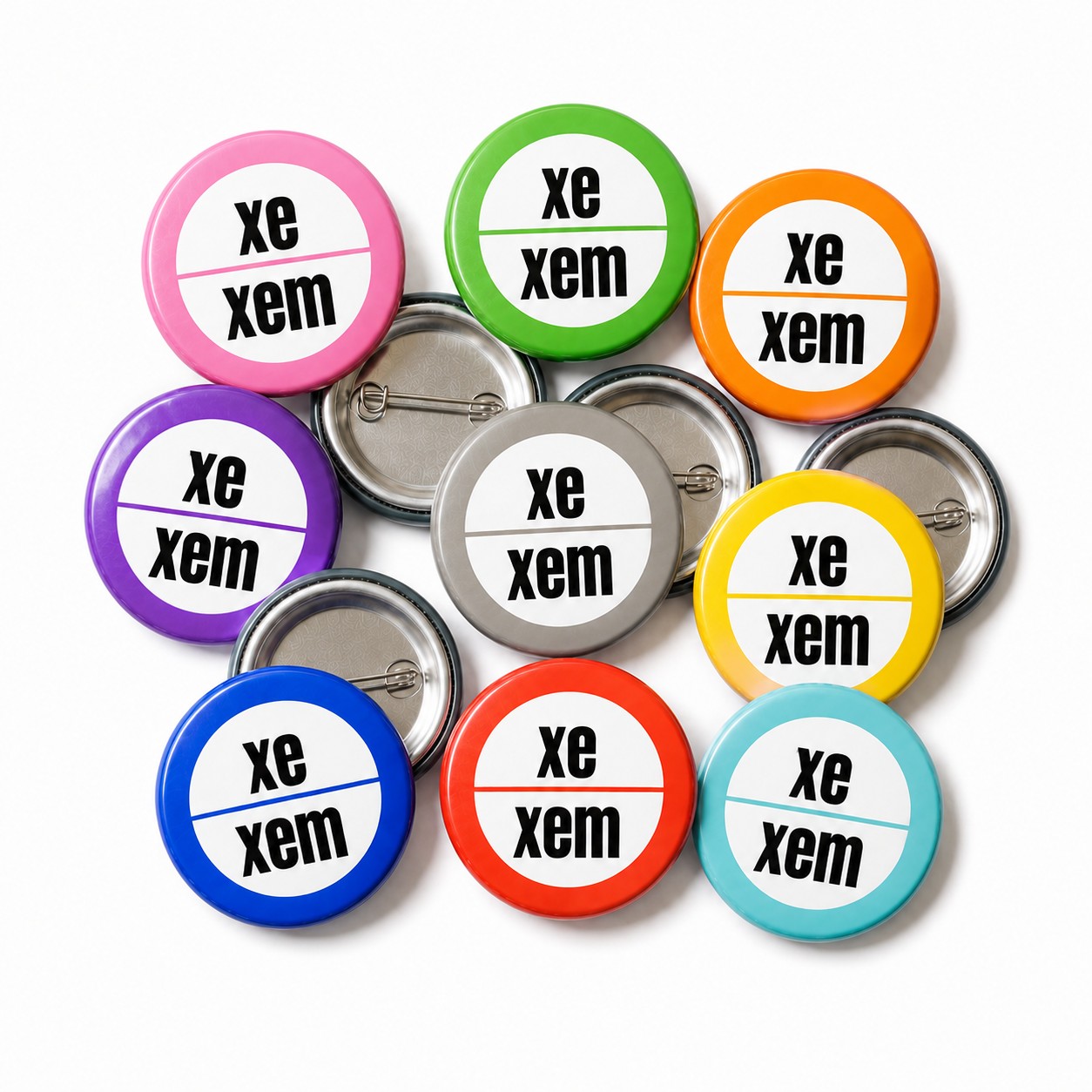 Pronoun - xe xem Button Pin Badge