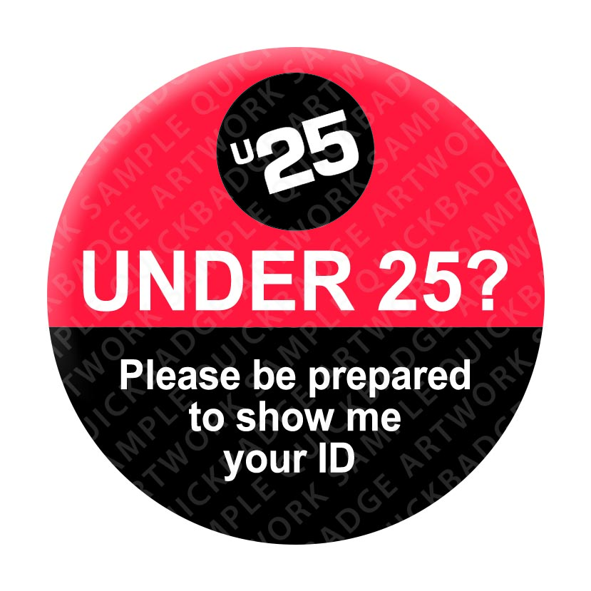 Under 25 - Red/Black Pin Badges