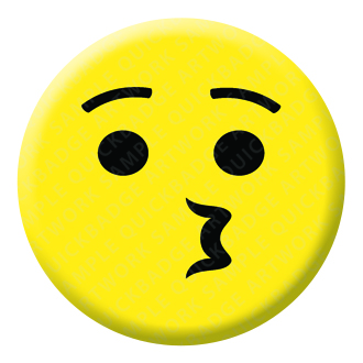 Kissing Face Emoji Button Pin Badge