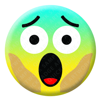 Screaming Face Emoji Button Pin Badge