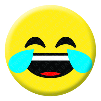 Tears of Joy Face Emoji Button Pin Badge
