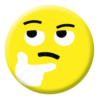 Thinking Face Emoji Button Pin Badge