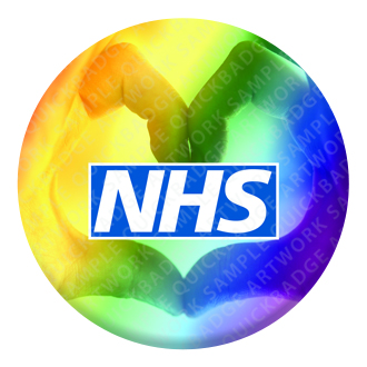 NHS Rainbow Heart Button Pin Badge