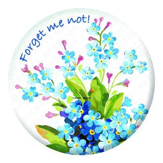 Forget me not! - White Button Pin Badge