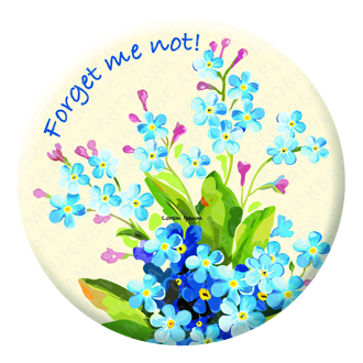 Forget me not! - Cream Button Pin Badge