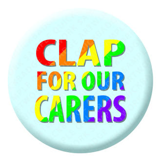 Clap for our Carers Rainbow Button Pin Badge
