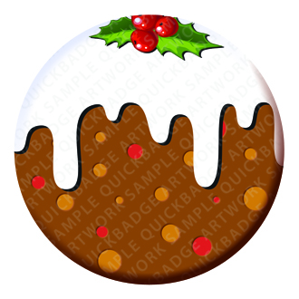 Christmas Pudding Button Pin Badge
