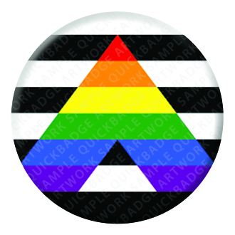 Straight Ally Button Pin Badge