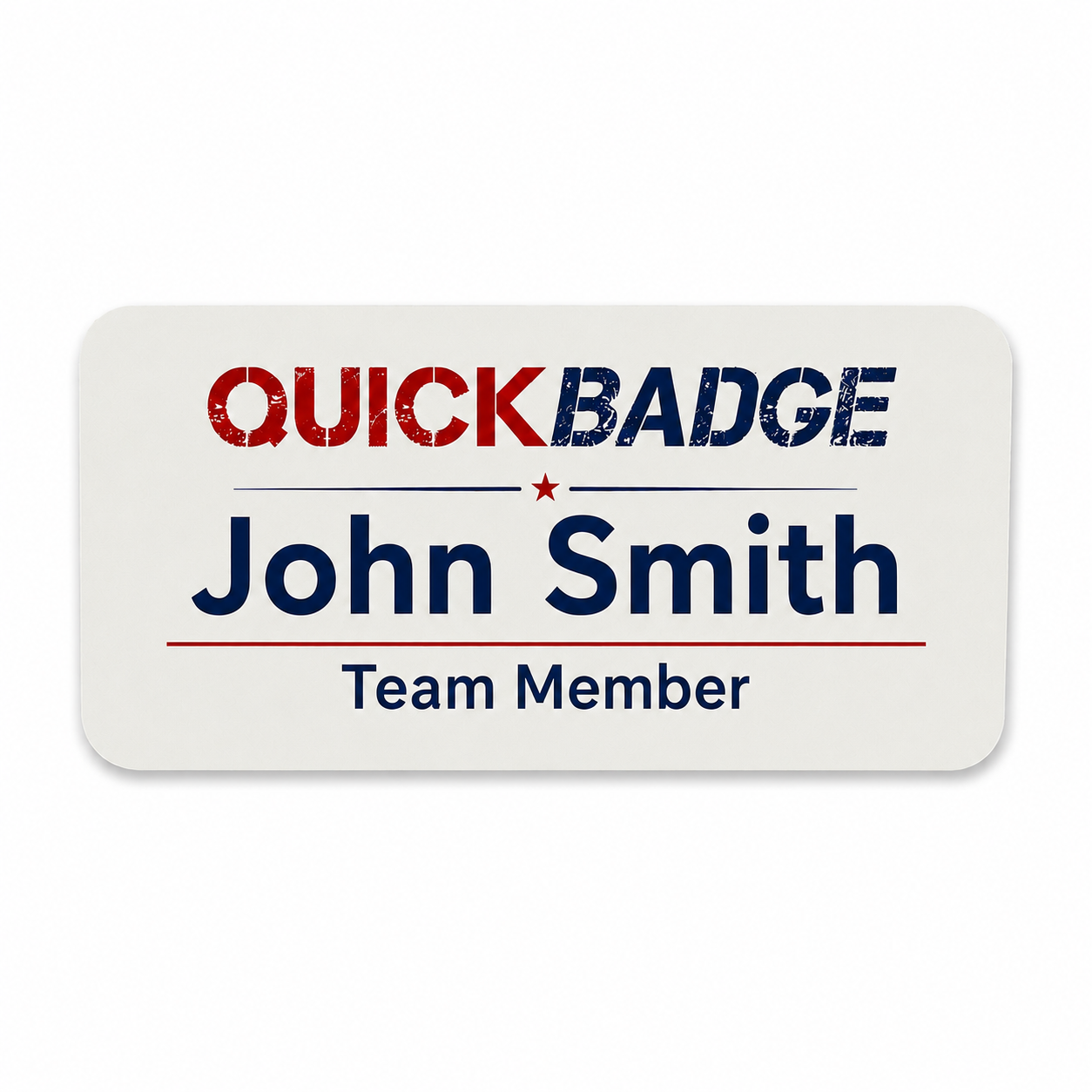 Custom Plastic Name Badge 76mm x 38mm