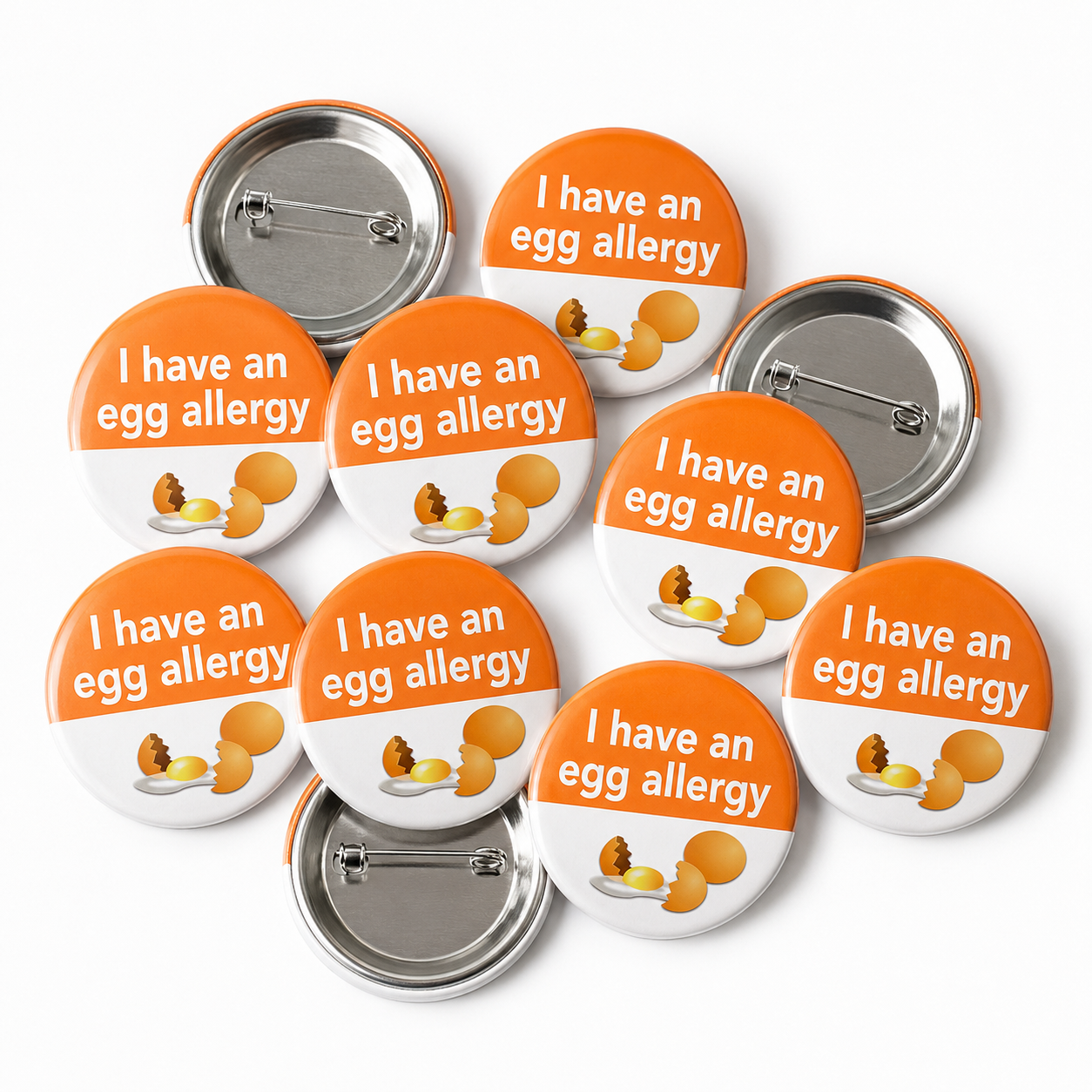 Egg Allergy Button Pin Badge