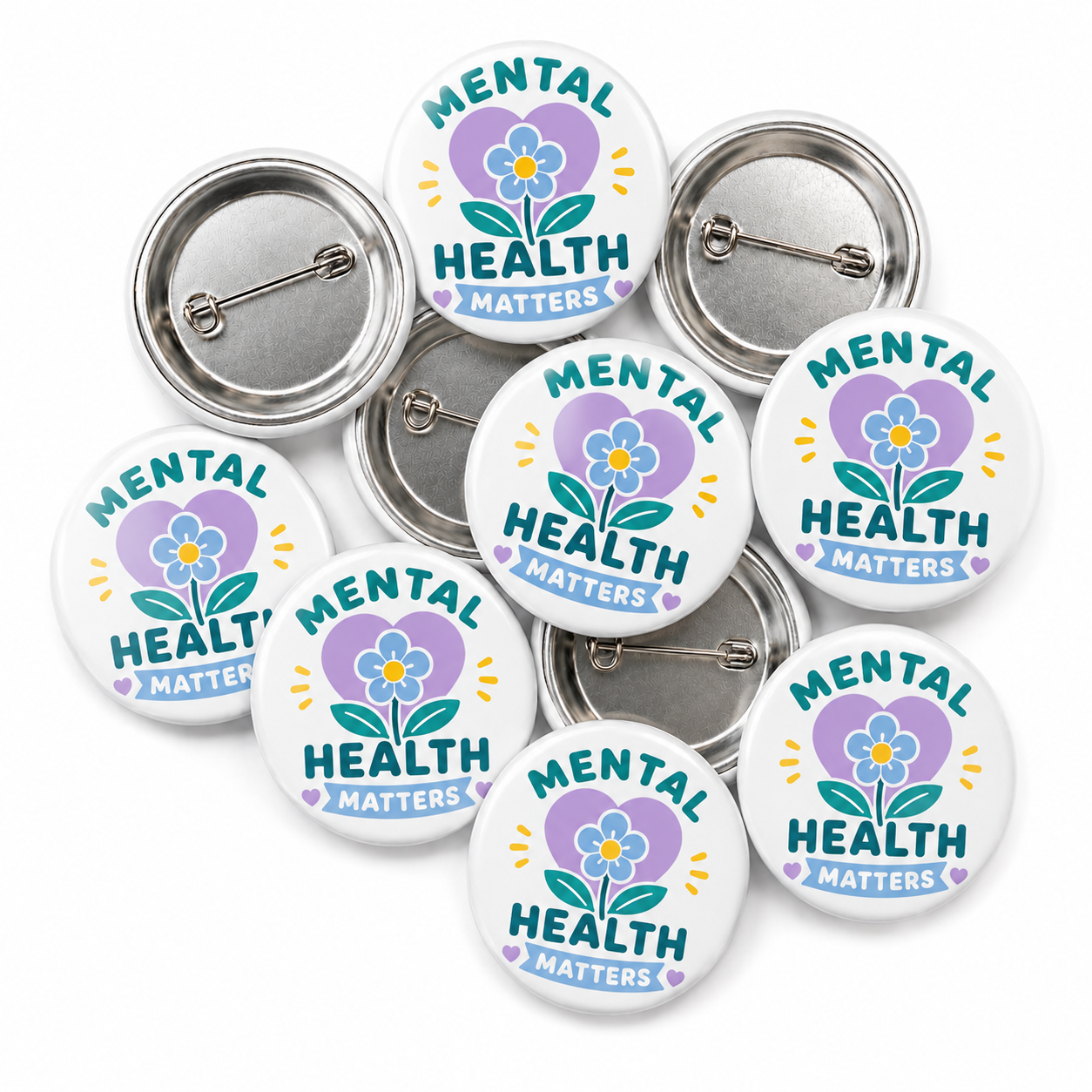 Mental Health Matters button pin badge