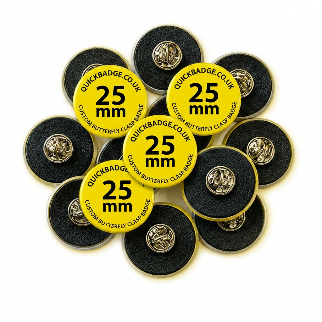 25mm (1inch) Button Badge with Butterfly Pin Clasp
