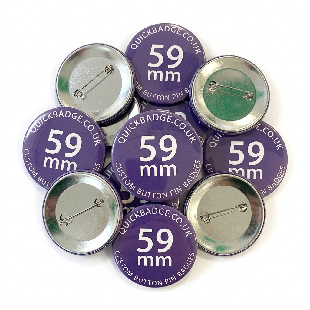59mm (2 1/4 inch) Custom Button Pin Badges