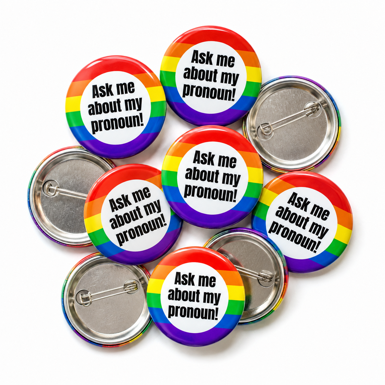 Ask me about my pronoun Button Pin Badge