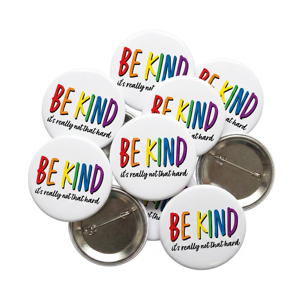 Be Kind Its Really Not That Hard Button Pin Badge