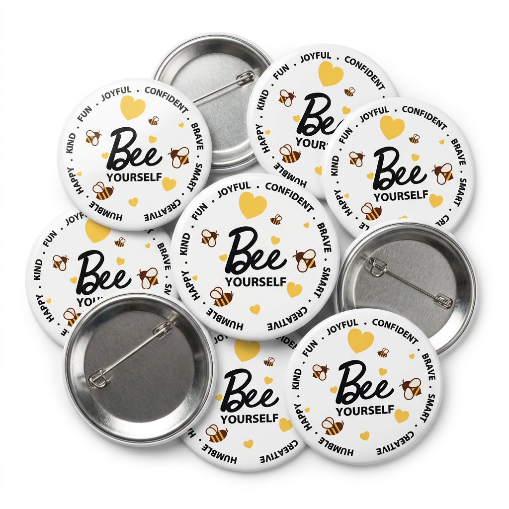 Bee Yourself Button Pin Badge