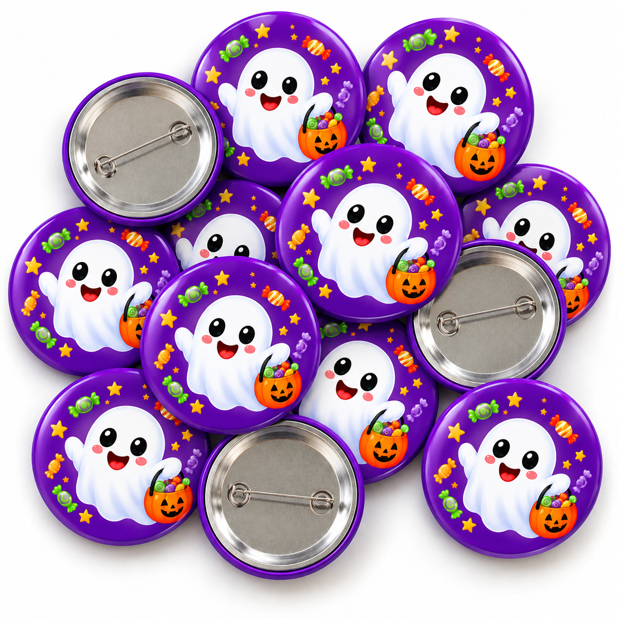 Trick-or-Treat Ghost Halloween Badge
