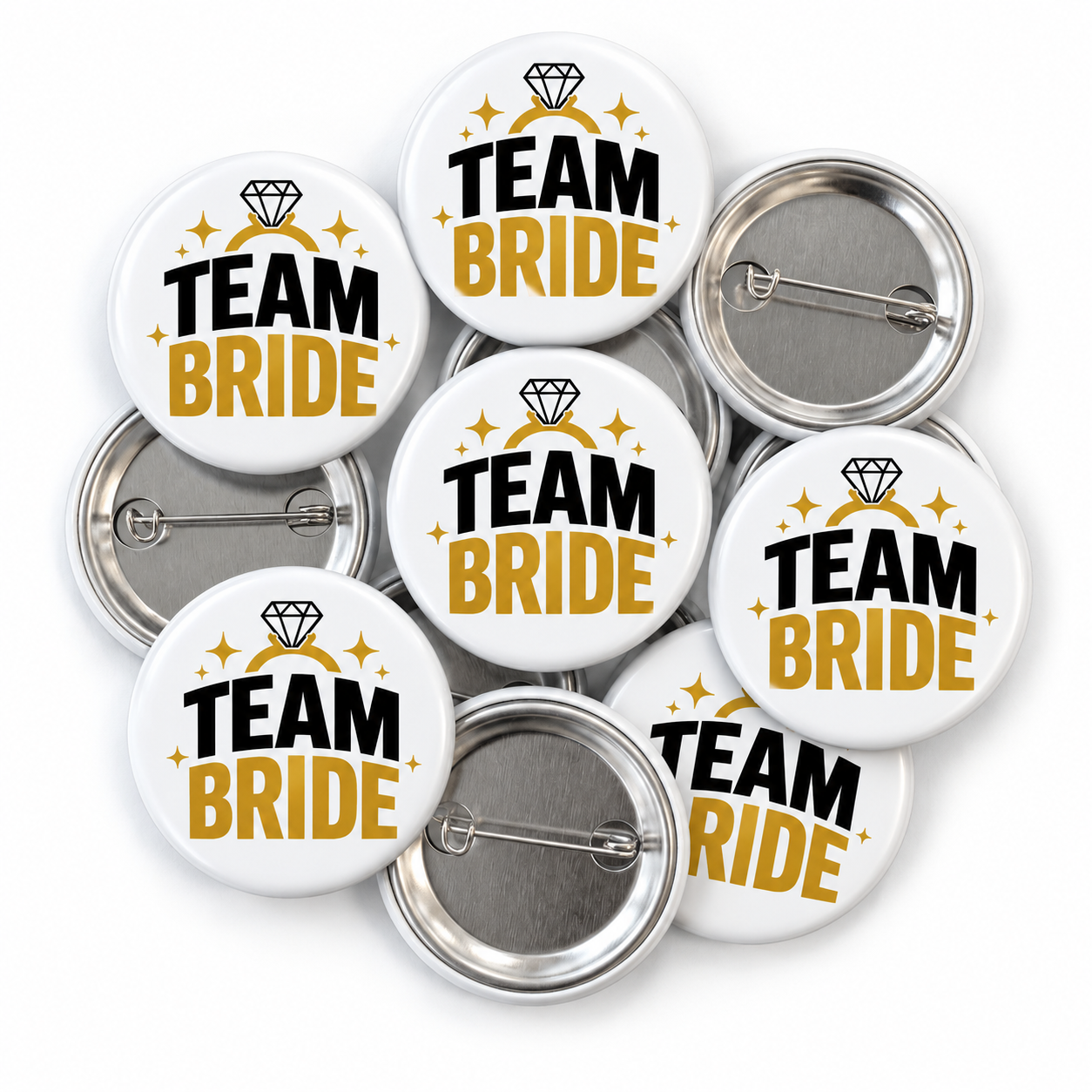 Team Bride Gold Ring Hen Party Badge