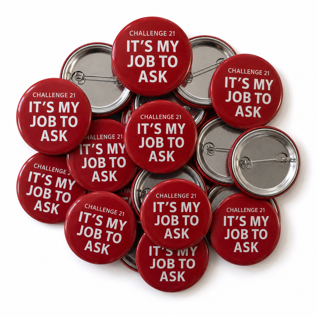Challenge 21 Pin Badges