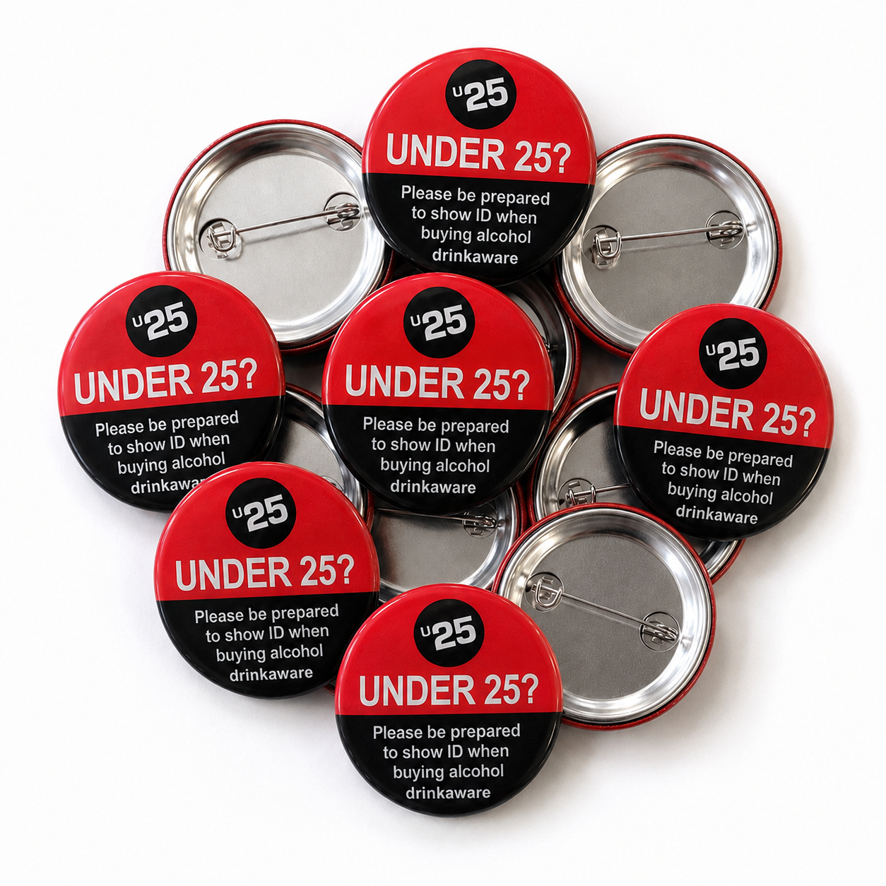 Challenge 25 Pin Badges - drinkaware