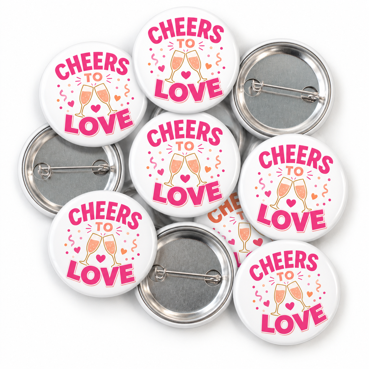 Cheers to Love Wedding Celebration Badge