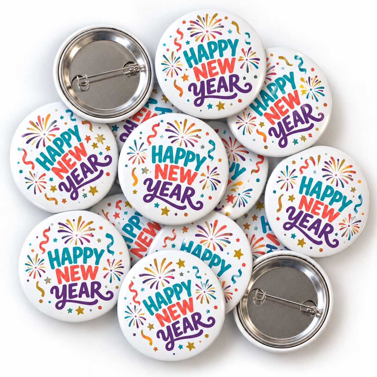 Colourful Happy New Year Badge