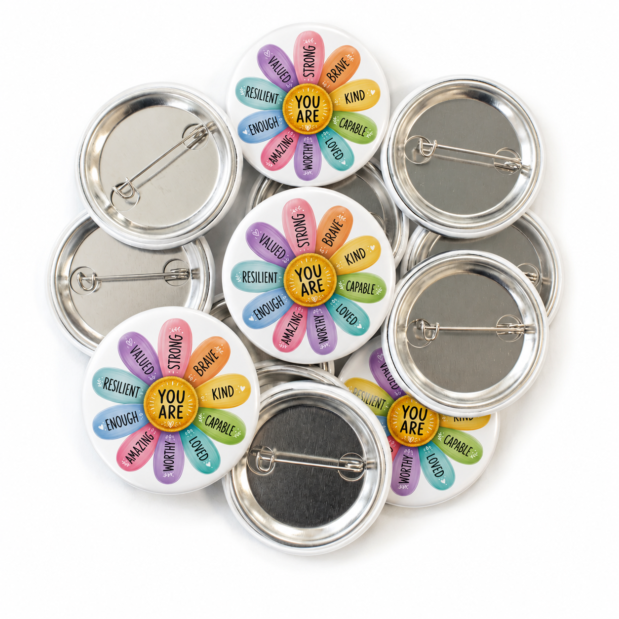 Daisy - Motivational Button Pin Badge