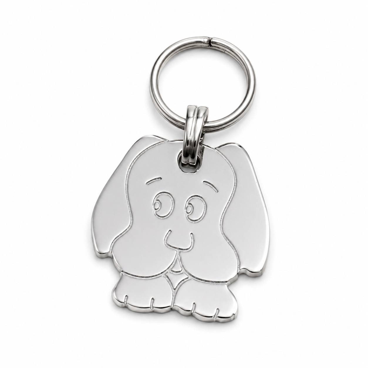 Dog Head Tag Polished Chrome or Brass