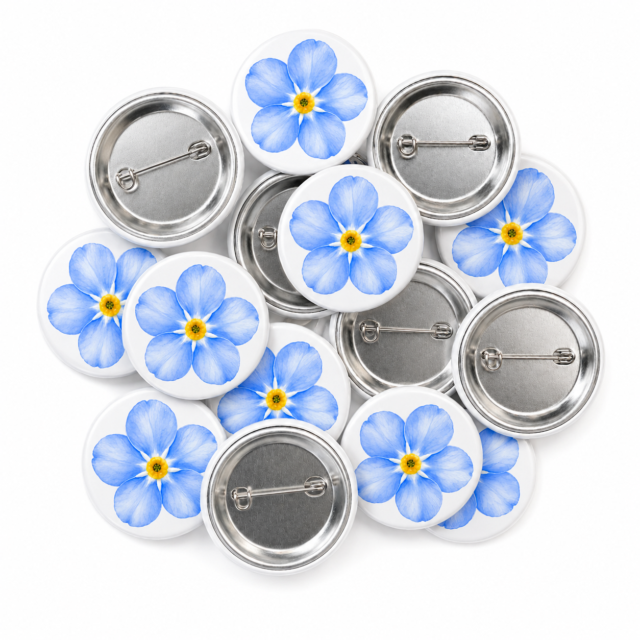 Forget-Me-Not Button Pin Badge